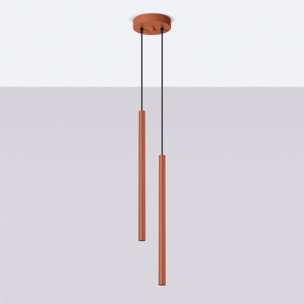 Lampada sospensione moderna ocra rossa Ø15 2xG9 VELINO