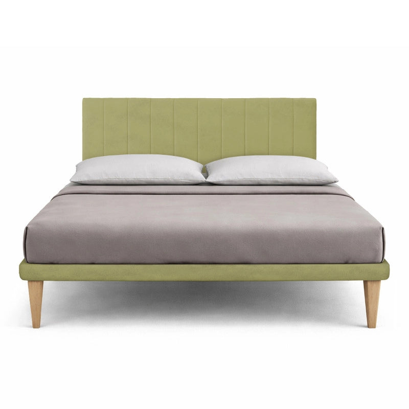 Letto imbottito Matrimoniale 180x190 cm Vertical - Con rete,Microfibra,Tè verde