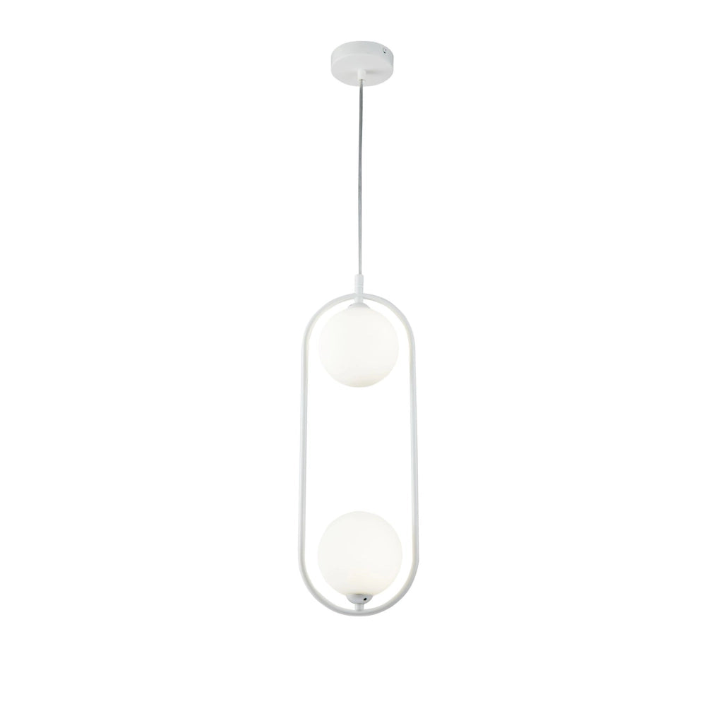 Maytoni Sospensione contemporanea Ring 2 luci G9 bianco metallo diffusore vetro