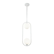 Maytoni Sospensione contemporanea Ring 2 luci G9 bianco metallo diffusore vetro