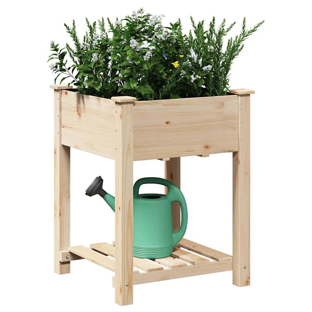 Vaso da giardino con lo scaffale Beige 60,5 x 60 x 76,5 cm 42006577