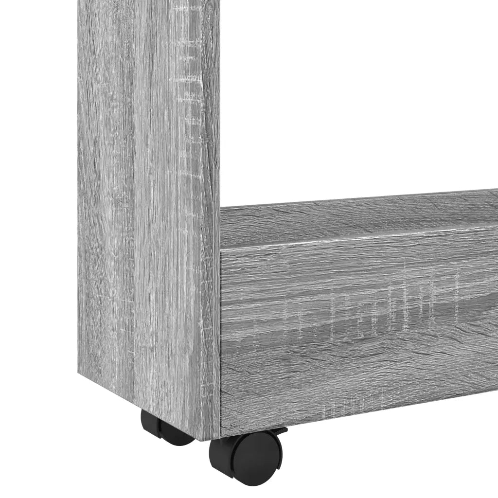 vidaXL Carrello Stretto a 3 Livelli Grigio Sonoma in Truciolato