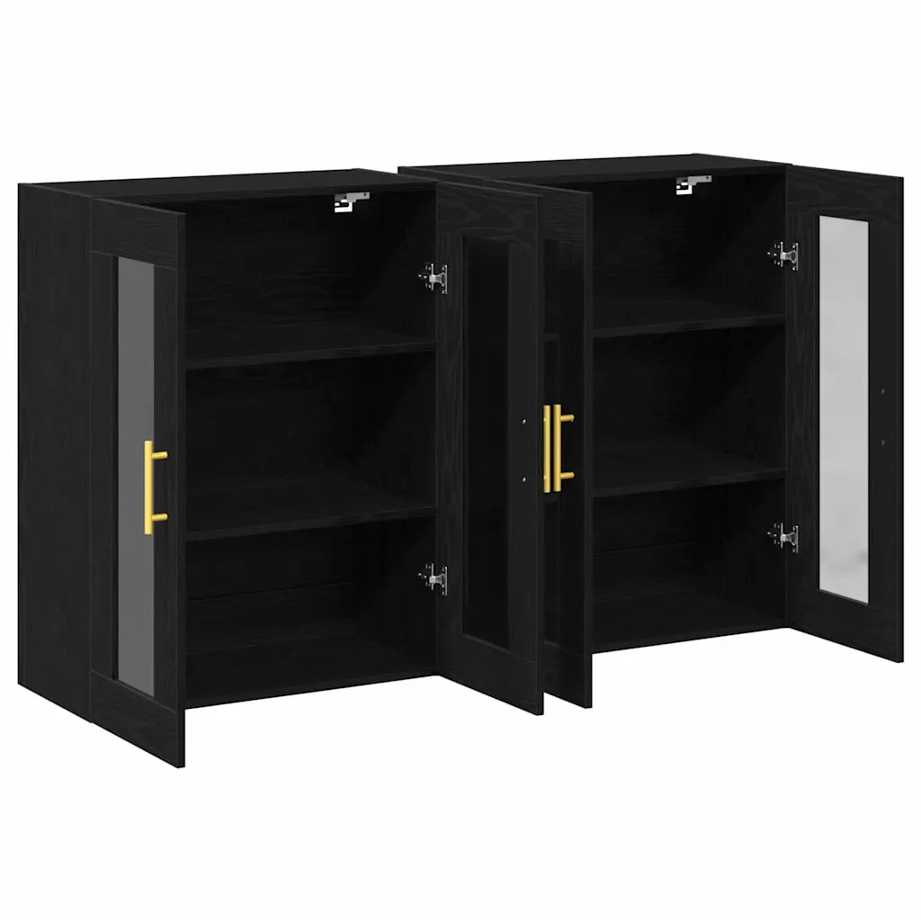 Armadi da Parete 2 pcs Rovere Nero 69,5 x 34 x 90 cm 3334307