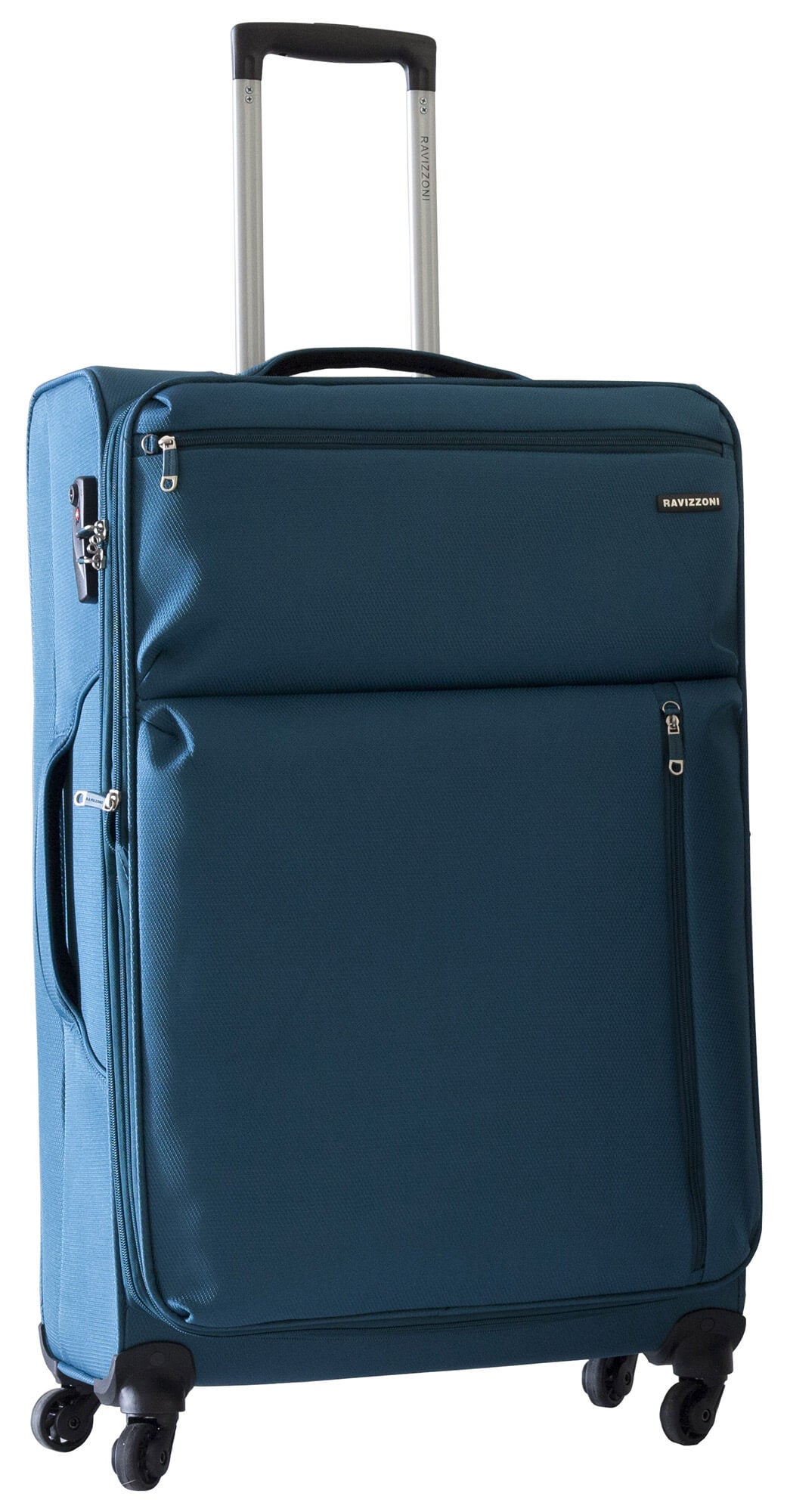 Set 3 Valigie Trolley Morbide in Poliestere 4 Ruote TSA Ravizzoni Gin Tonic Blu