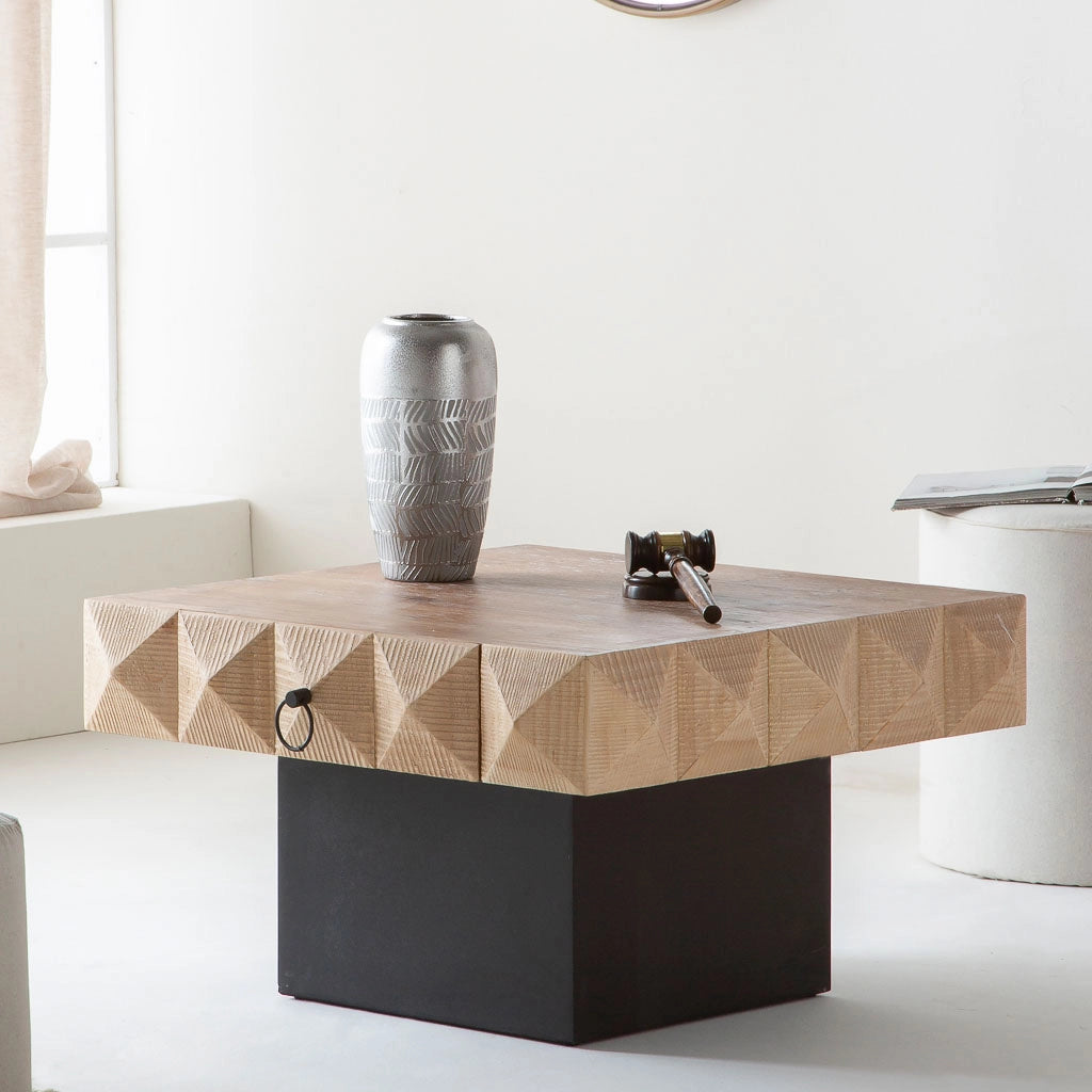 Tavolino in legno marrone 81,5x86x46h