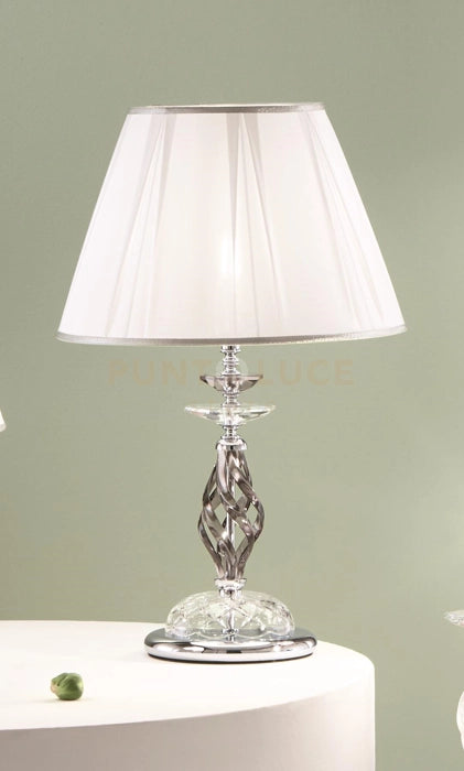 LUME GRANDE 1306 1 LUCE FUME' E CROMO ATTACCO E27 H.39+26CM
