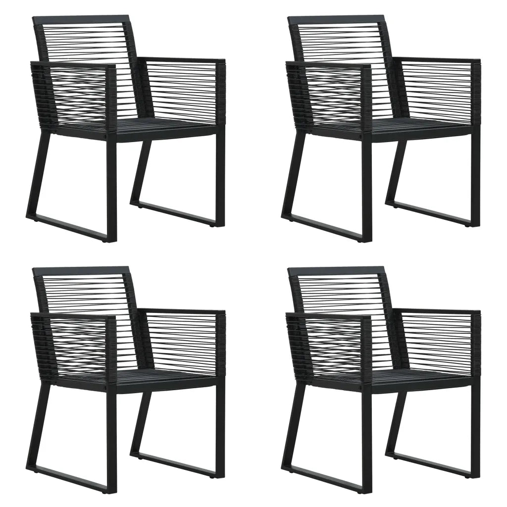 Set da Pranzo da Giardino 5 pz in Rattan PVC Nero cod mxl 44534