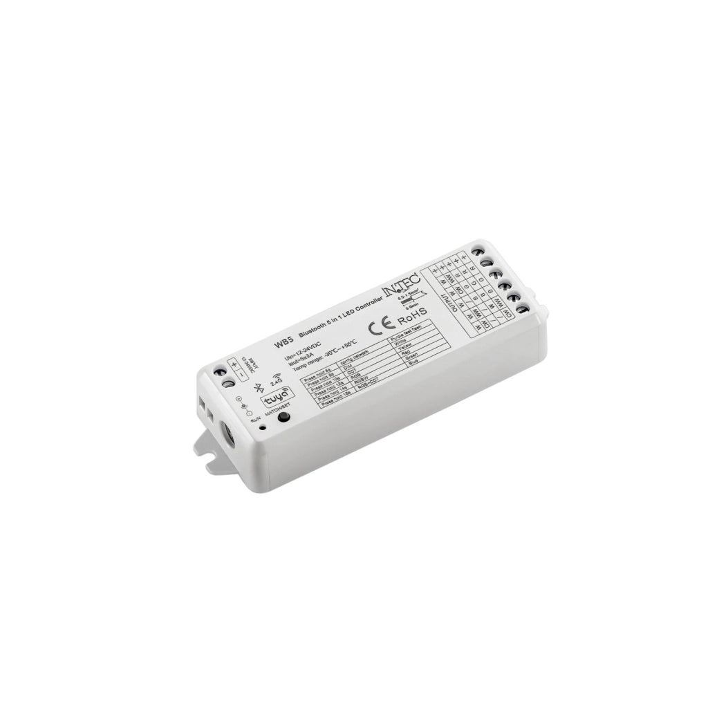 RICEVITORE BLUETOOTH E RF2,4G INPUT 15.5A 12-24V OUTPUT 5CH;3A E CH - 5X(36-72)W 11,4X3,8X2CM