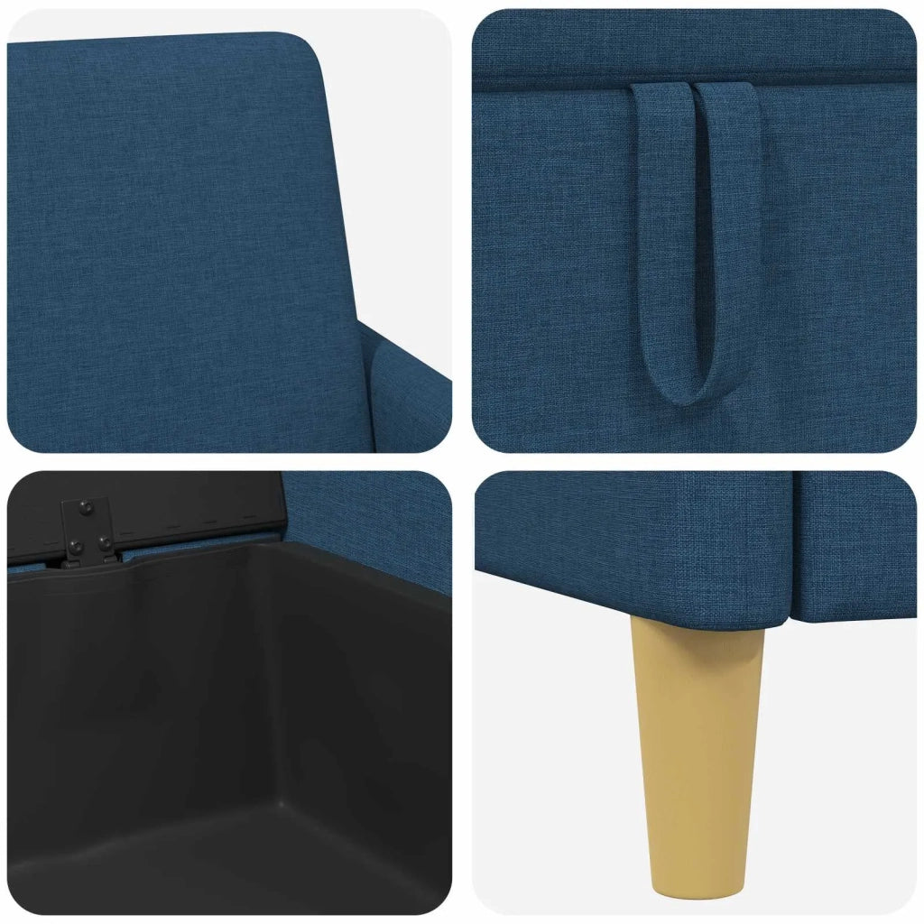 Set di Divani con Storage 2 pz Blu Poliestere 3429184