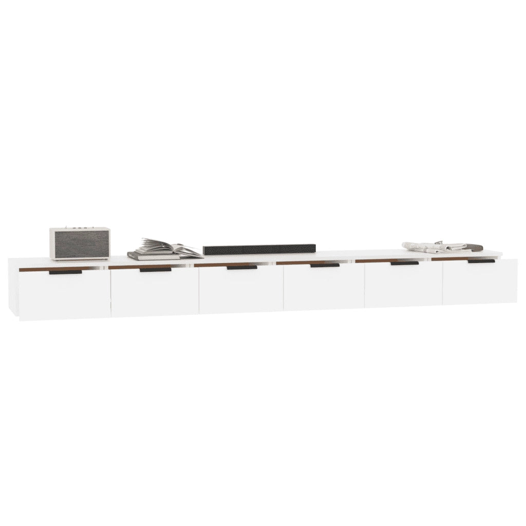Mobili a Parete 2 pz Bianchi 102x30x20 cm in Legno Multistrato 3115900
