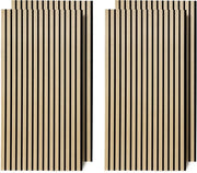 Set di 4 pannelli acustici in legno - nero velluto - 60 x 120 x 2,1 cm