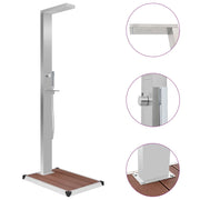 Doccia da Esterno con Piatto in WPC Acciaio Inossidabile cod mxl 53865