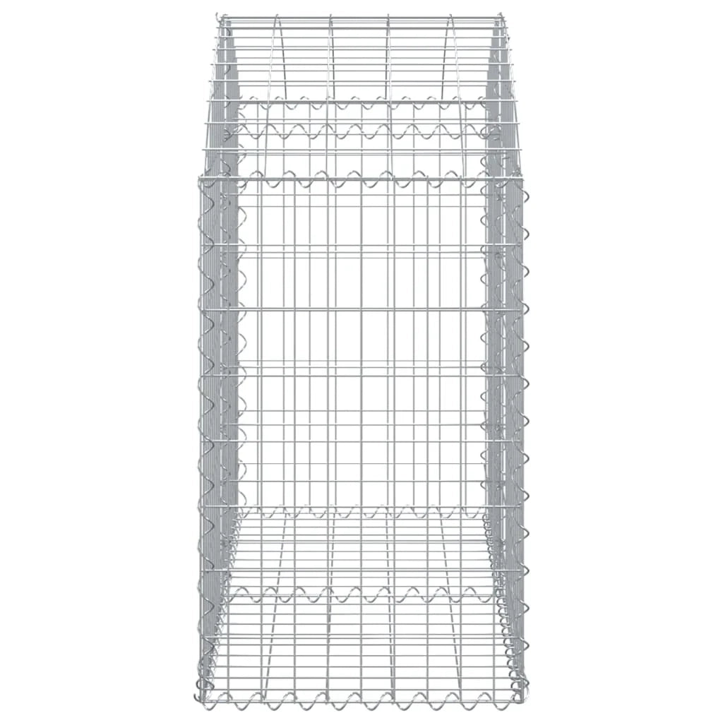 Cesto gabbione recinzione a gabbia muro di contenimento ad arco 100 x 50 x 80/100 cm ferro zincato argento 02_0039969