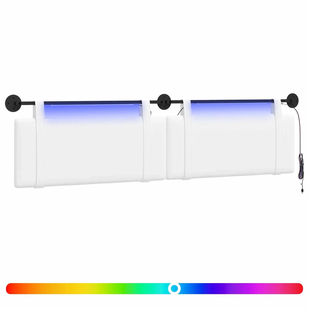 Testiera | Testata sospesa Con luce LED Bianco Tessuto