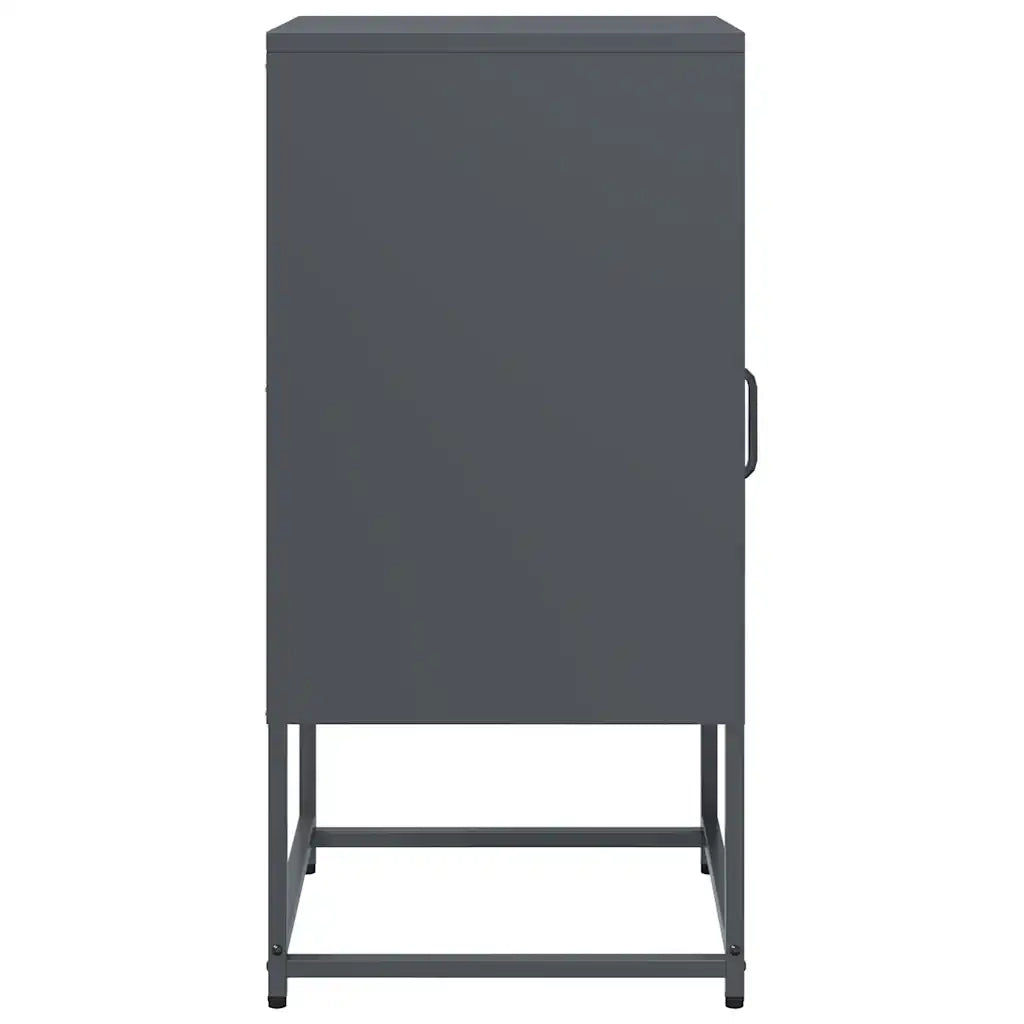 Comodino | Armadio da Notte | Mobiletto da notte Antracite 36x39x78 cm in Acciaio Laminato a Freddo
