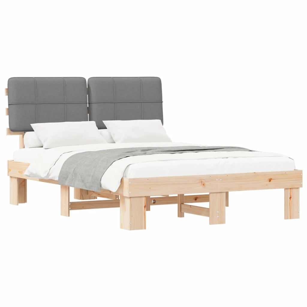 Letto con Testiera Rivestita Grigio chiaro 120 x 200 cm 877419