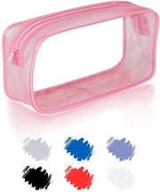 Etui Transparente Rosa Grande per Donne Studentesse, Etui PVC Rond per Borse Cosmetiche, Etui Borsetta Scuola, Articoli da Bagno e Borse Cosmetiche, Etui, Università e Ufficio