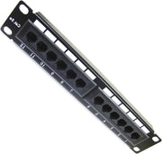 Pannello patch 10 pollici per armadi a rack - 12 porte RJ45 Cat5e UTP 1U