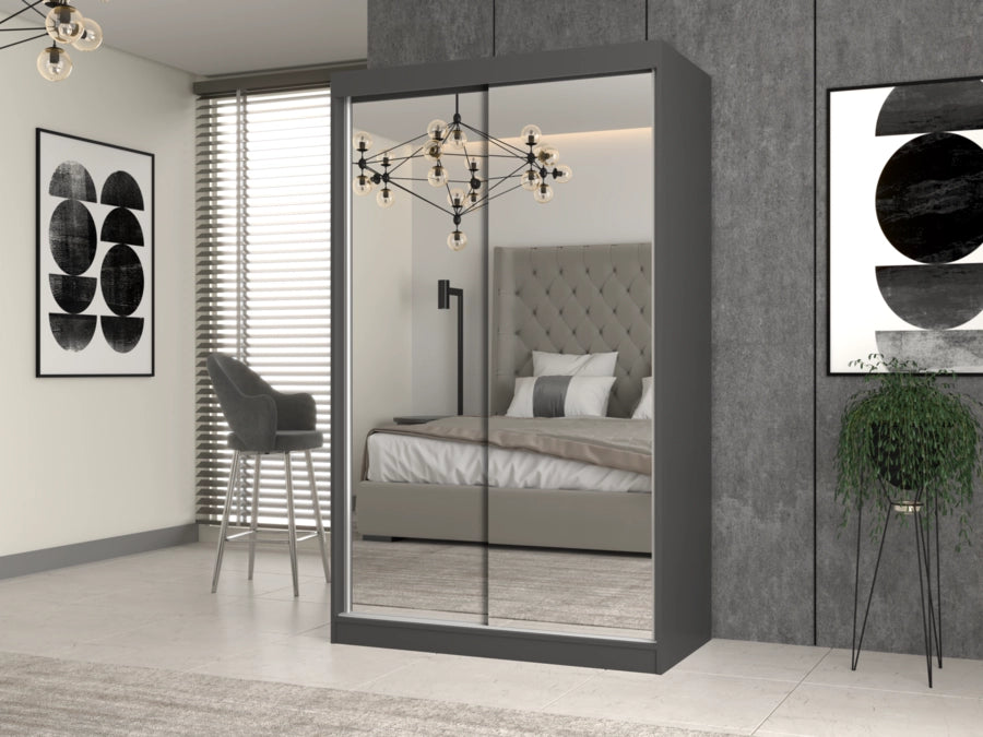 Armadio IGA 120/A antracite 2 lustra per camera da letto ingresso guardaroba