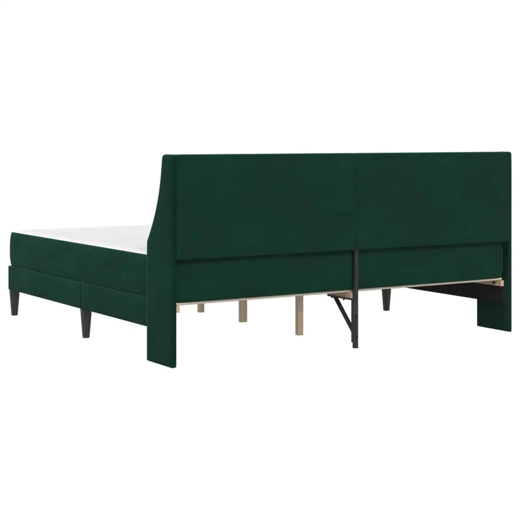 Struttura letto con materasso Verde Scuro 200 x 200 cm Velluto
