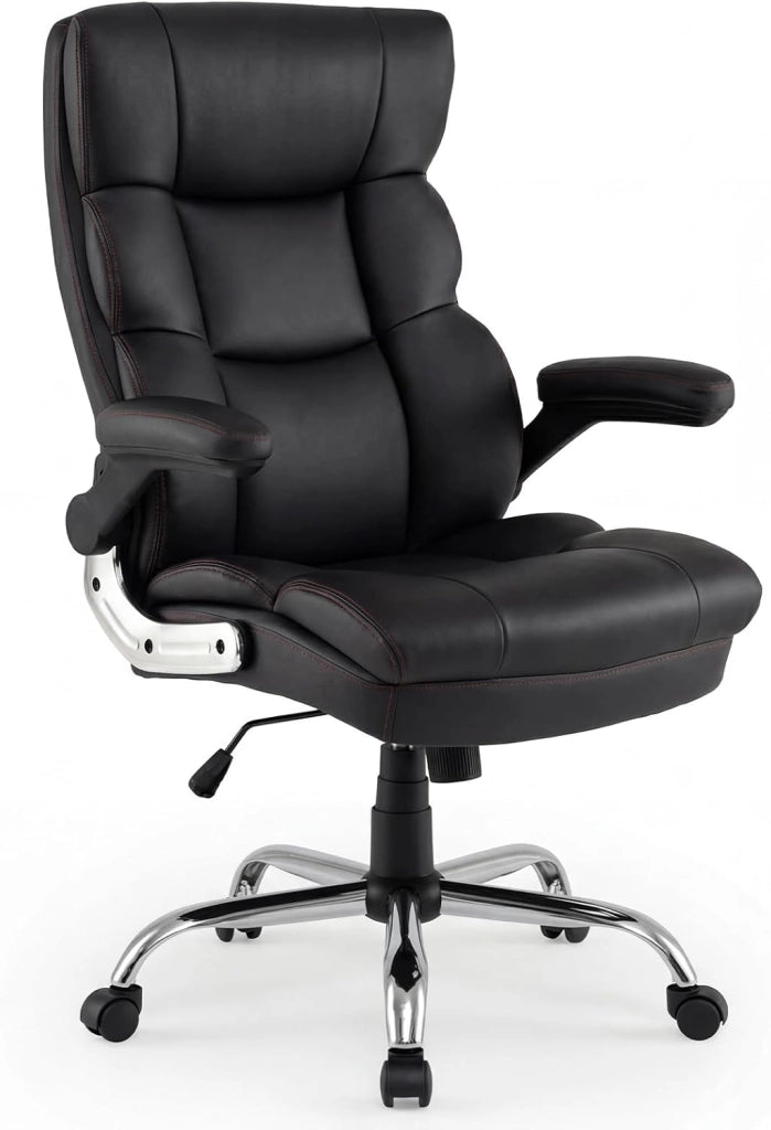 Sedia da Ufficio con Altezza Regolabile, Sedia Ergonomica Girevole per Scrivania, Funzione d’Oscillazione e Braccioli Ribaltabili, per Ufficio Sogiorno, Portata 125 kg