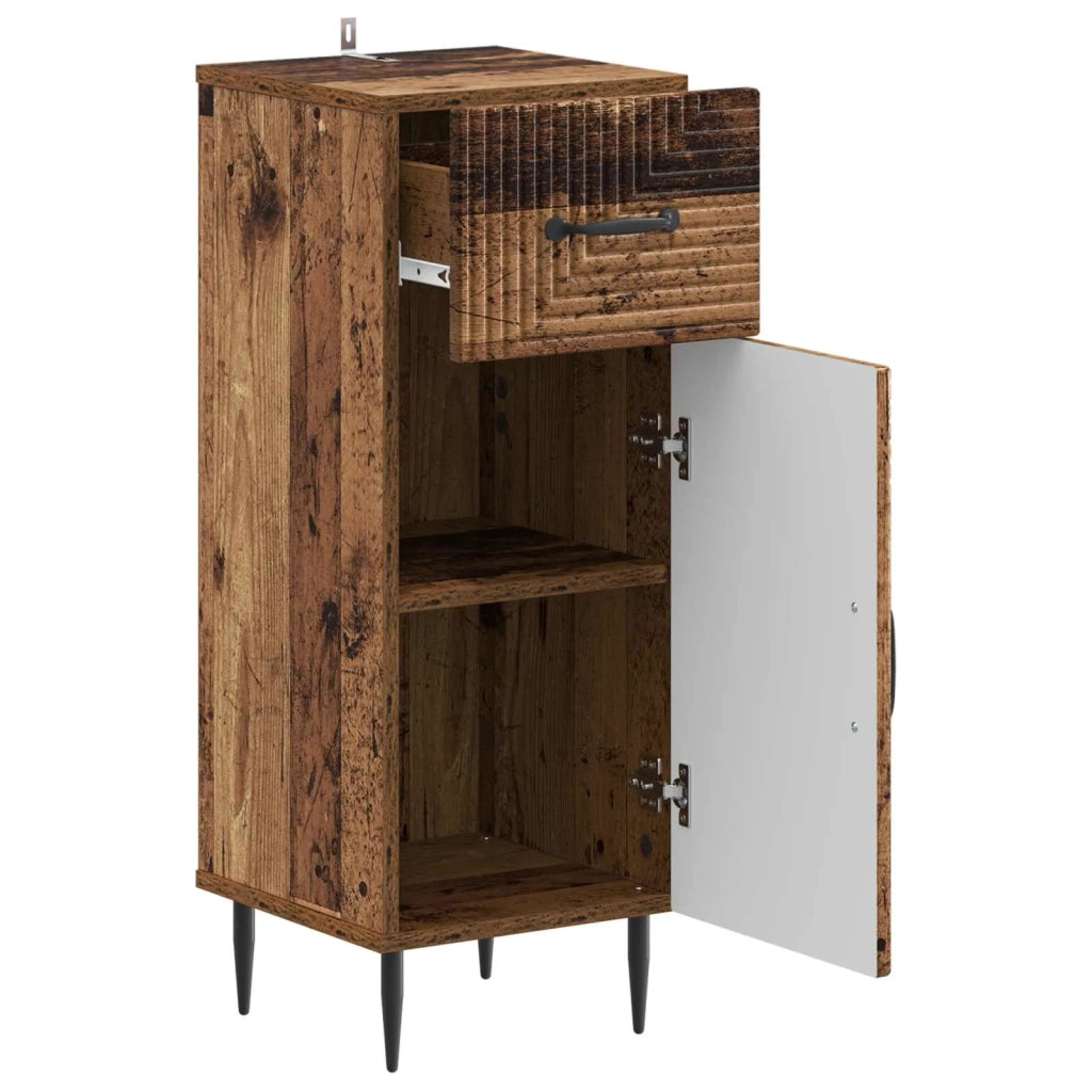 Mobiletto da Bagno HAARLEM Legno antico 30 x 31 x 80 cm 896833