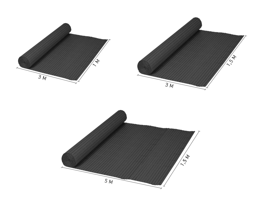 Canniccio Bambù In Pvc Frangivista Recinzione Per Giardino Frangivento Balcone Antracite - 100x300Cm