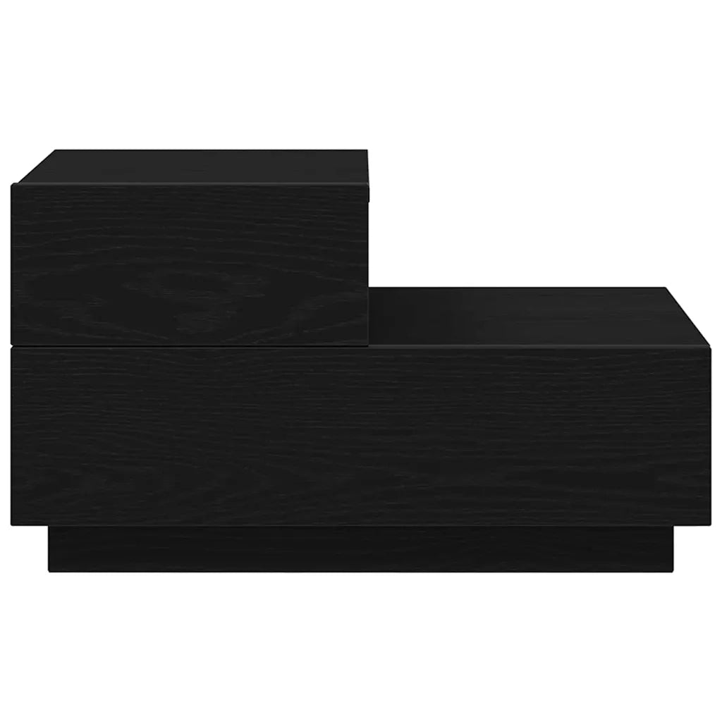 Comodino | Armadio da Notte | Mobiletto da notte con cassetto Rovere Nero 70 x 36 x 40,5 cm