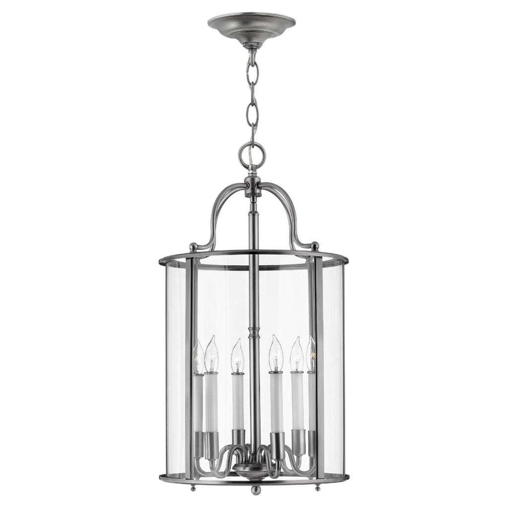 Lampadario Hinkley Gentry pewter 6 luci E14 Ø35cm classico