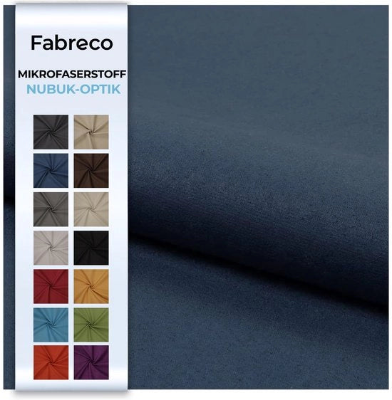 Tessuto in microvezel per metro, 148 cm largo, 100% poliestere, peso 300 g/m², microfibra, pelle a effetto, ideale per rivestimenti di divani, cuscini di divano - Blu
