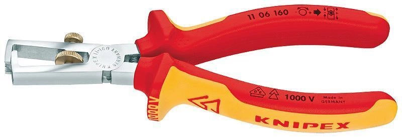 Knipex 11 06 160 VDE Pinza spelafili 160 mm 1000 V CA 10 mm² cavo impugnatura bicomponente colore Arancione Rosso