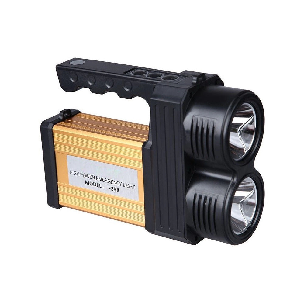 Trade Shop - Torcia Lampada A Led Ricaricabile Emergenza 10w 200 Metri Usb Luce Gialla Bianca -