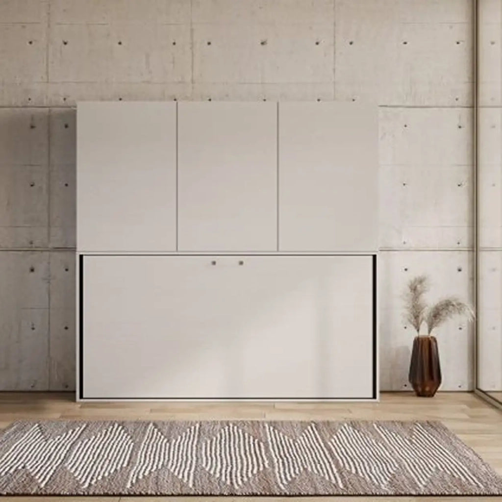 Letto singolo a scomparsa Kando comp.C con materasso bianco frassino