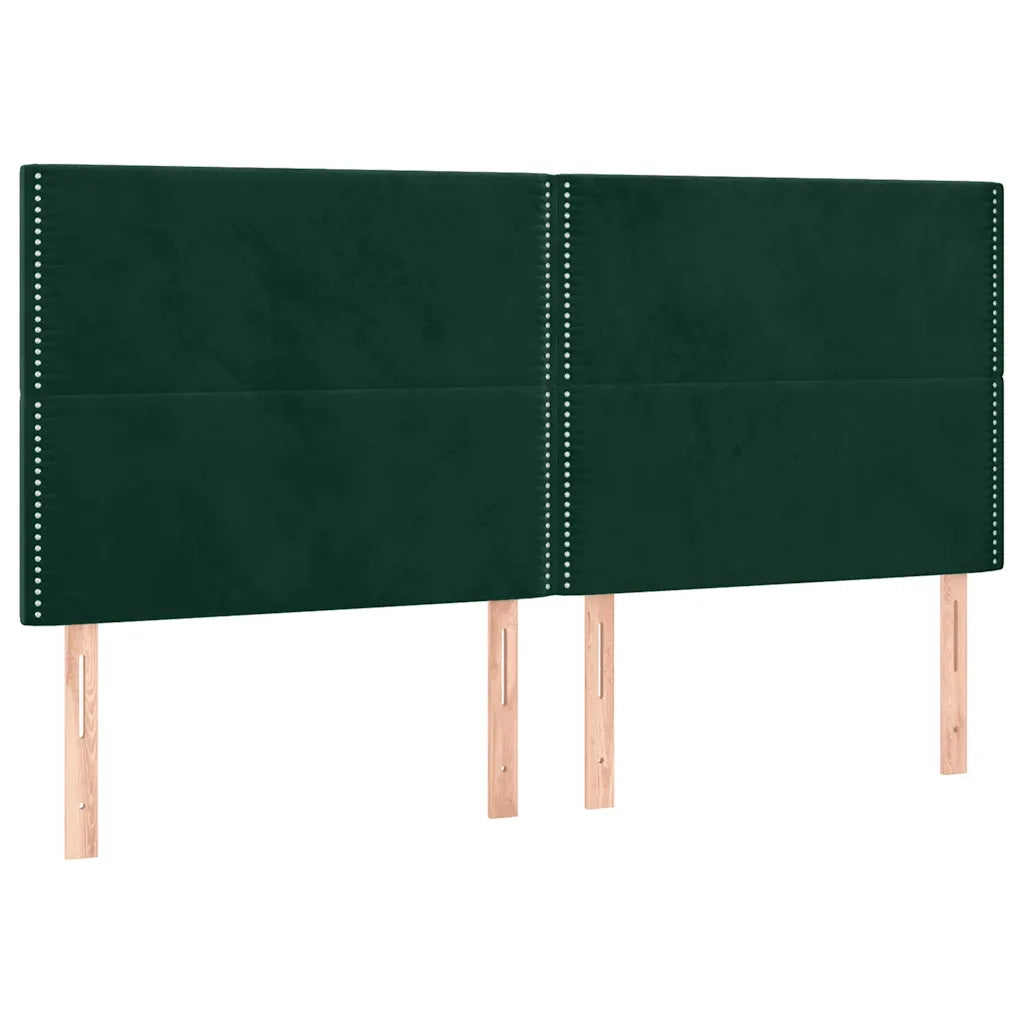 Testiera a LED Verde Scuro 200x5x118/128 cm in Velluto 3122353