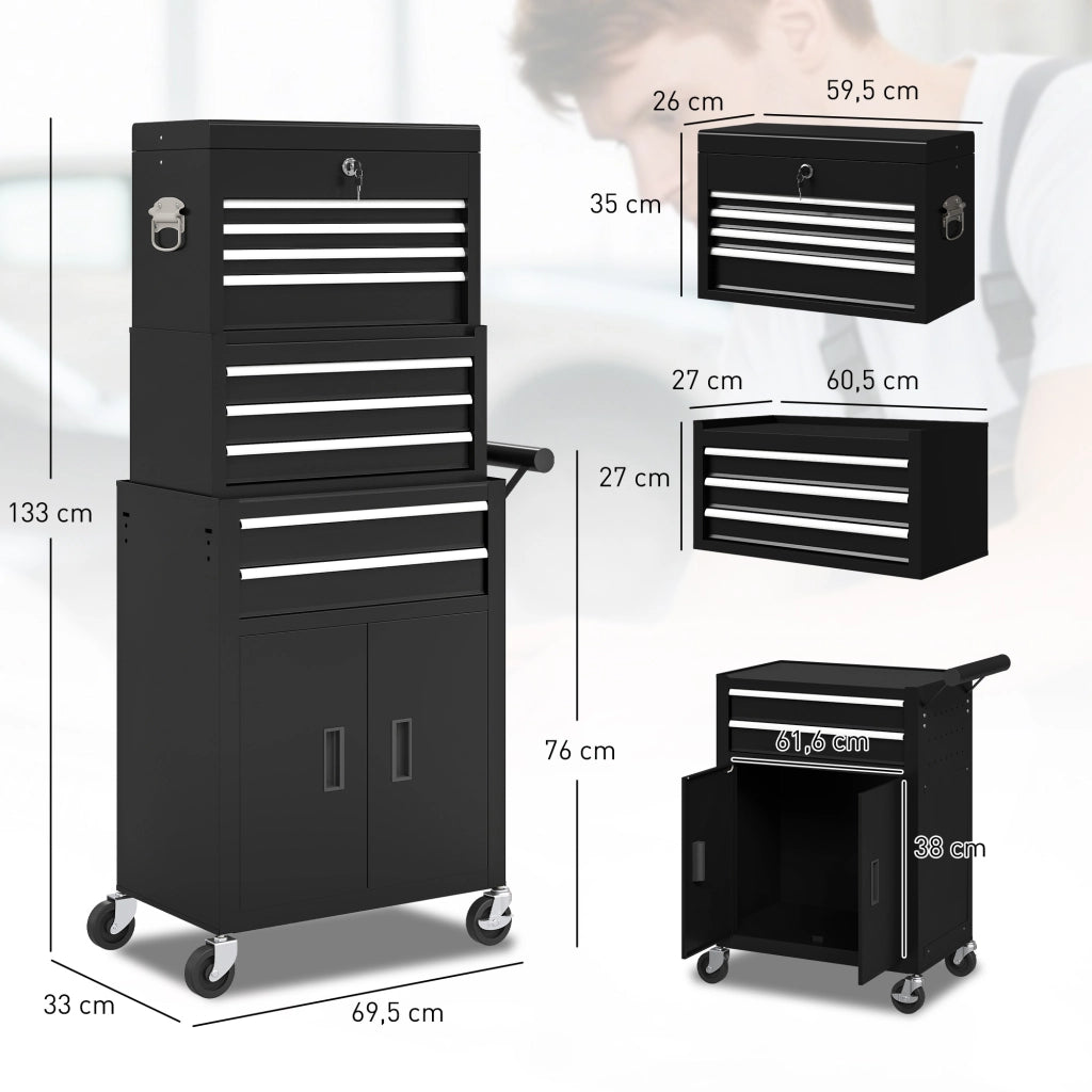Cassettiera con 9 Cassetti ¨C Zephmum ¨C Acciaio Nero 60x40x
