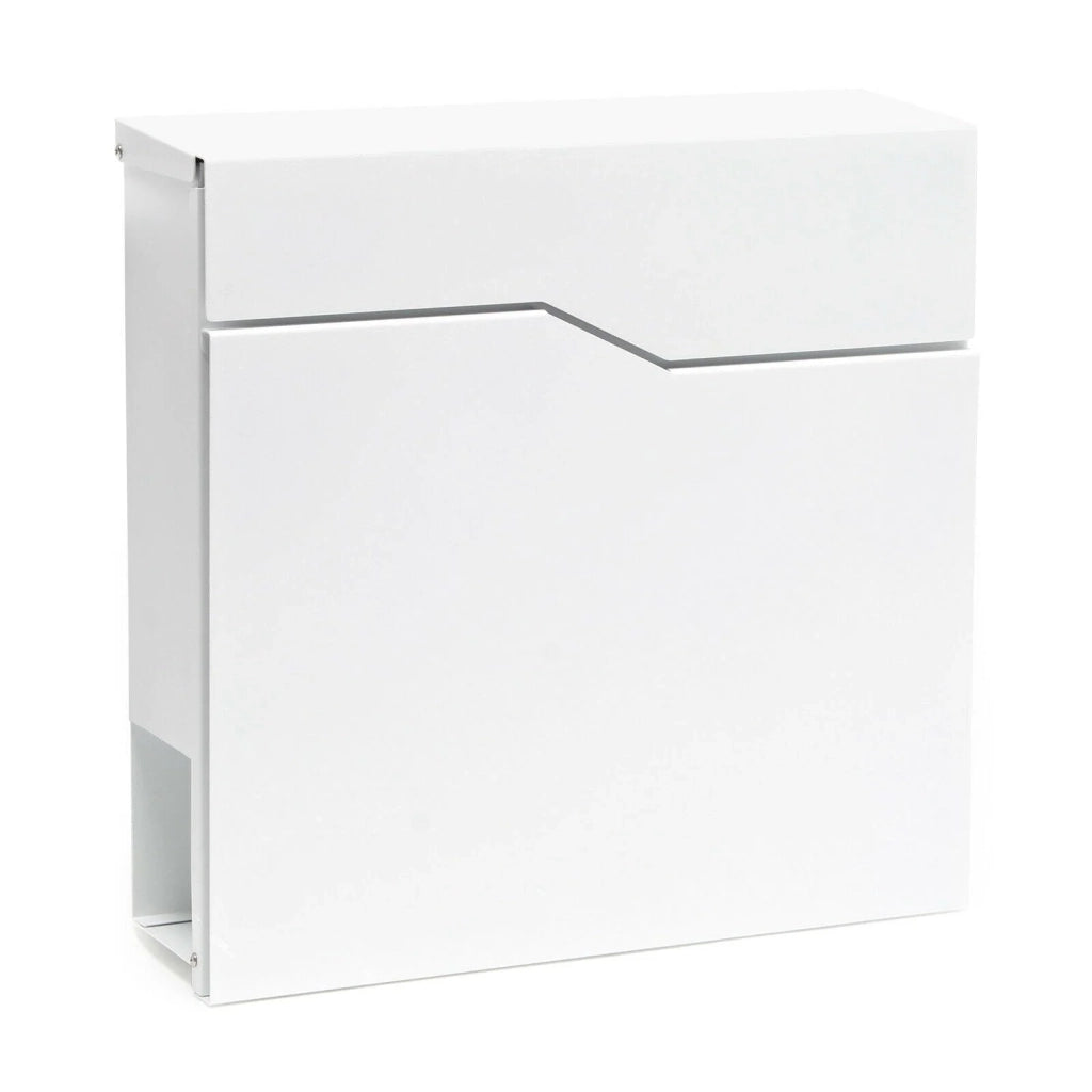 Cassetta postale da parete di design bianca con porta giornali/riviste acciaio zincato 37 x 37 x 10,5 cm bianco 16_0000091
