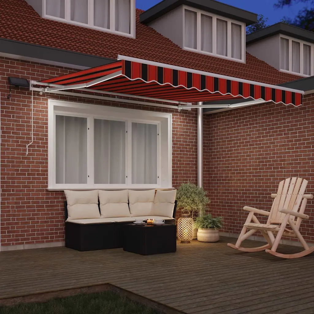 Tenda retrattile-Tenda parasole per balcone arancione e marrone 300 x 250 cm 797272