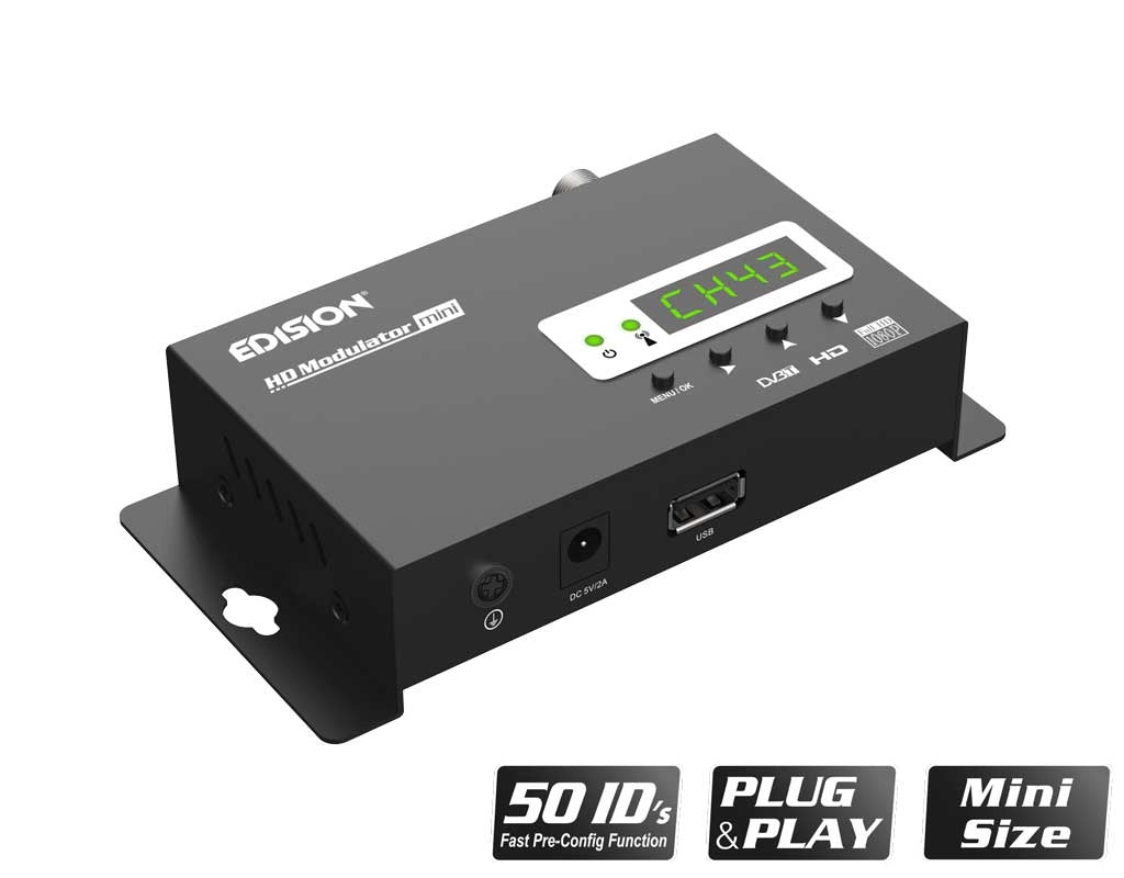 EDISION MODULATORE RF DIGITALE FULL HD HDMI DVB-T T2 NUOVO MODELLO TELECAMERE