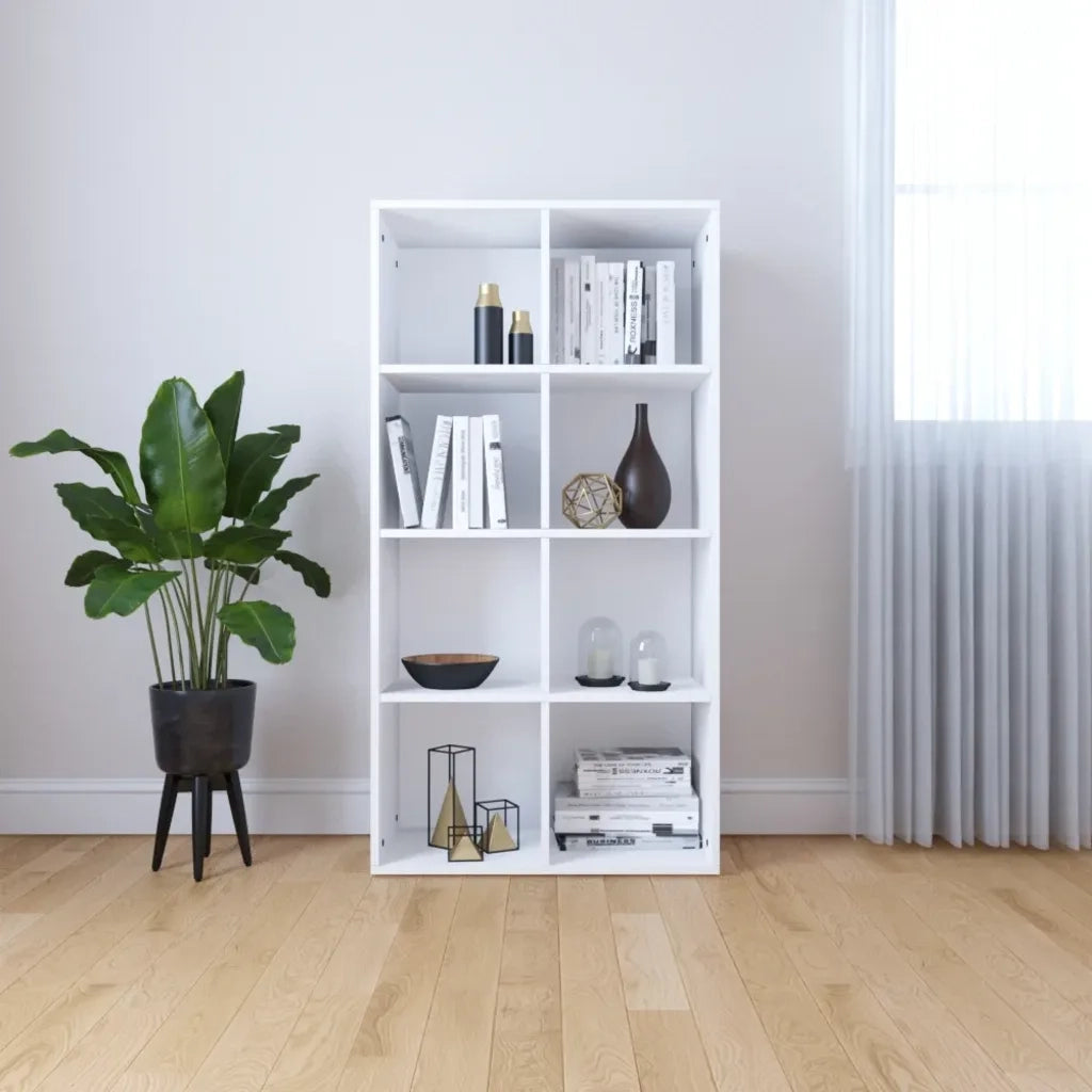Libreria/Credenza Bianca 66x30x130 cm in Legno Multistrato 800153