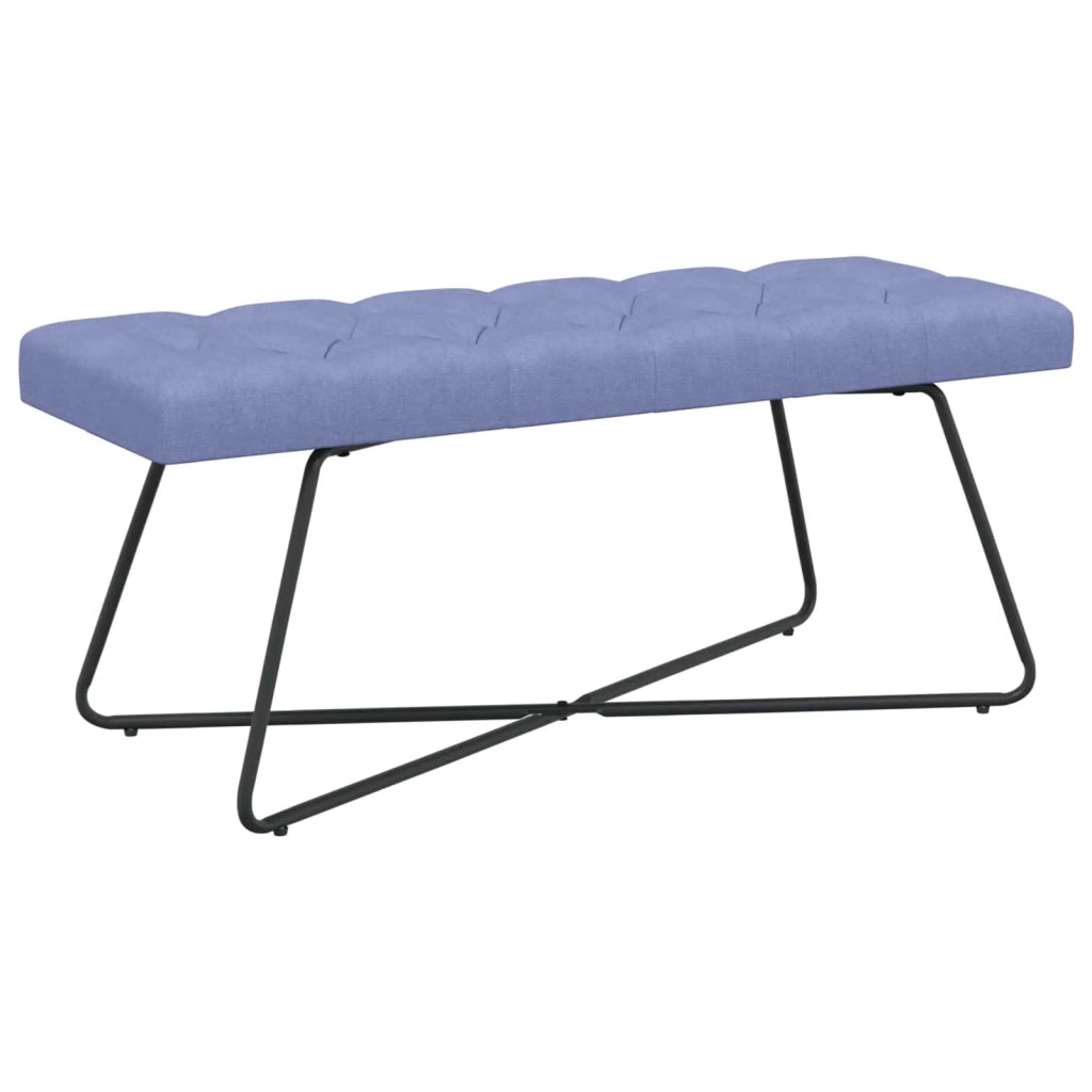 Panchina con bottoni imbottiti Blu jeans 110 x 40 x 46 cm 42038384