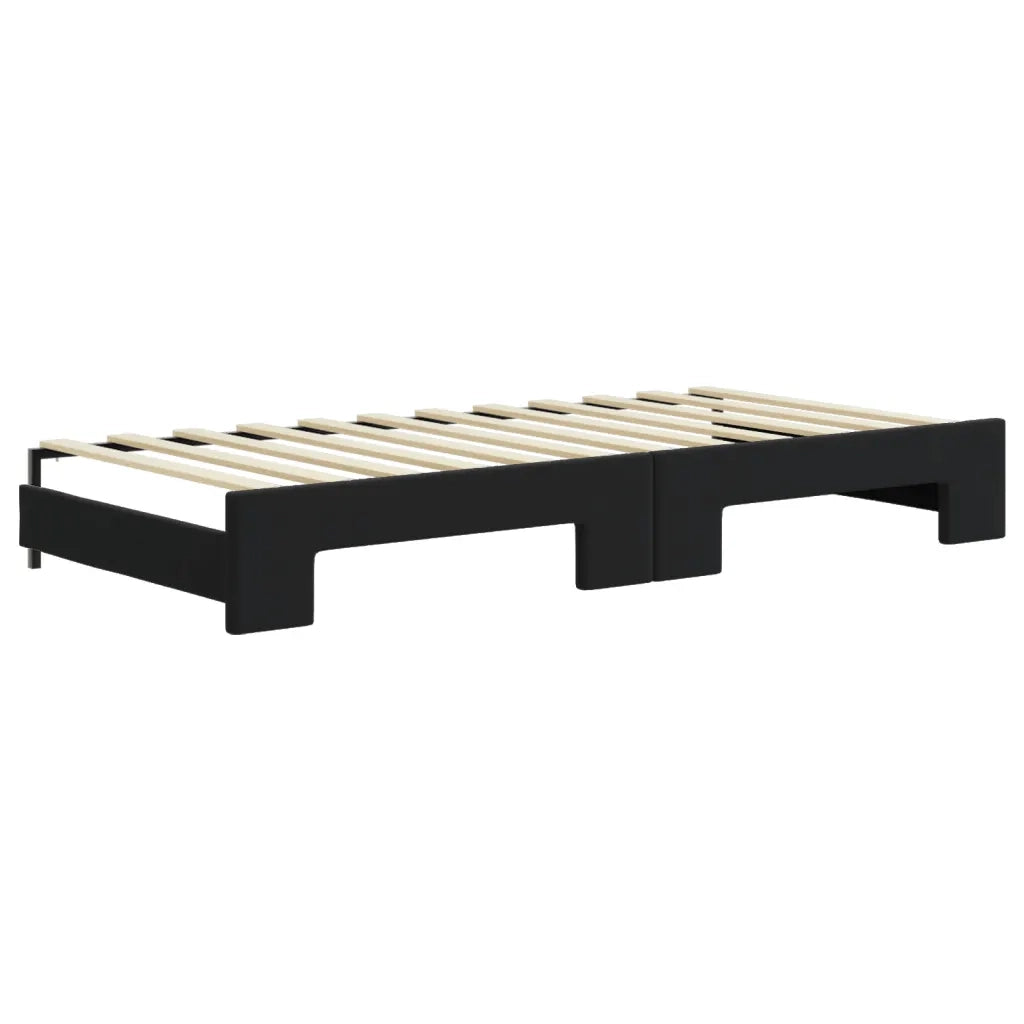 Divano Letto Estraibile con Cassetti-Sofa Letto-Daybed Nero 90x200 cm in Velluto 363150