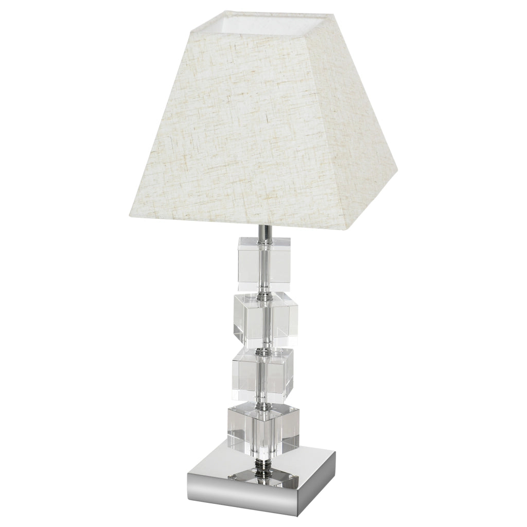 Easycomfort Lampada da Tavolo Moderna con Cristalli Girevoli, Attacco E14, Abat jour da Comodino, Casa e Ufficio