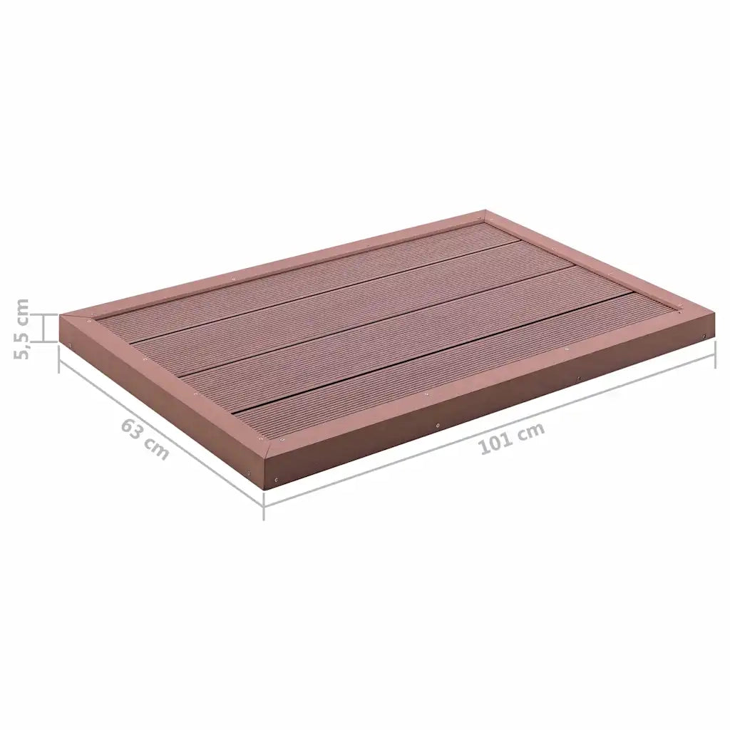 Pedana per Doccia Solare Marrone 101x63x5,5 cm in WPC CFW4062501
