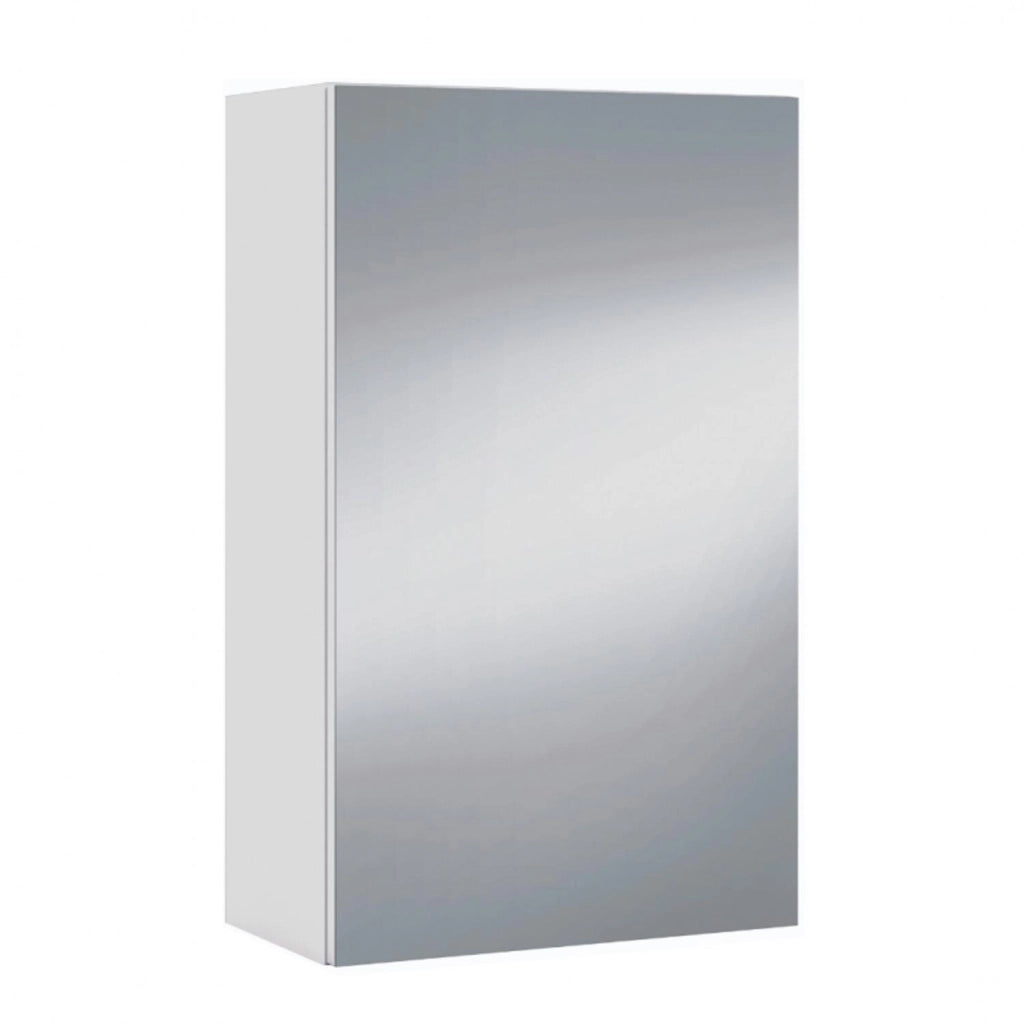 Mobile Pensile Bagno Con Anta A Specchio E Ripiani Interni Design Moderno Minimal Salvaspazio In Melaminico Per Arredo Bagno 65 X 40 X 21 Cm Bianco
