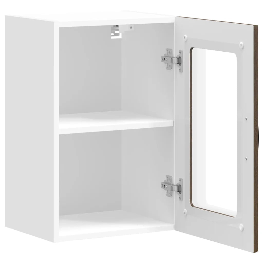 Pensile da Cucina con Porta in Vetro Kalmar Rovere Marrone