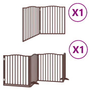 Cancello Cani Porta Pieghevole Marrone 6 Pannelli 480cm Pioppo CFW8296646