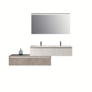 Composizione doppio lavabo 4 pezzi ASTRA bianco pietra / avana pietra