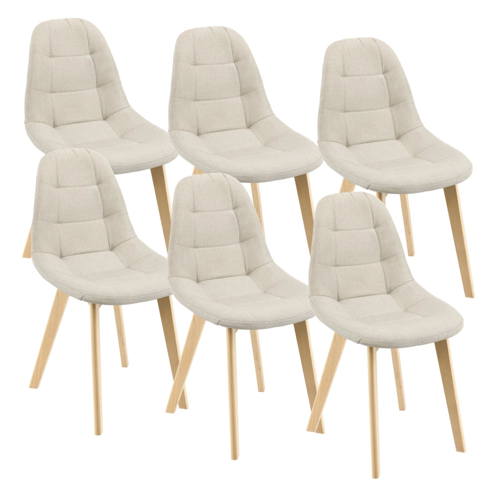 Set di 6 sedie da pranzo 86 x 53 x 47 cm beige 03_0006785