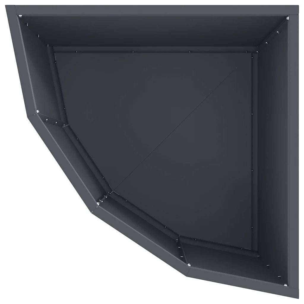 Vaso d'angolo Antracite 45 x 45 x 35 cm Acciaio 883649
