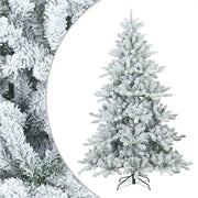 Albero di Natale Artificiale-Albero Natalizio Snodato Foderato di Neve Bianco 725897